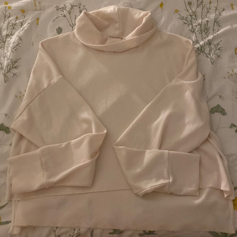 Cropped White Turtleneck